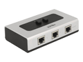 DELOCK RJ45 Switch - gray / black, 2-port, manual, bidirectional