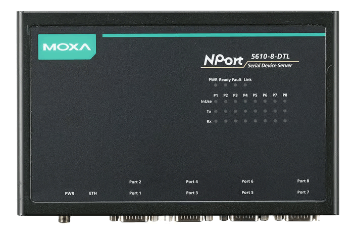 MOXA 8-port RS-232/422/485 serial device servers