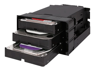 ICY DOCK 3x 3.5" SATA in 2x 5.25" bay backplane cage 80mm fan metal (MB830SP-B)