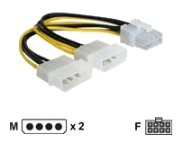 DELOCK ATX Stromadapter 2x 5.25" -> 8-pin (PCIe) / 15cm each (82397 $DEL)