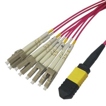 DELTACO MPO12-LC fan out fiber cable, UPC, OM4, 1m (MPO12LC-41)