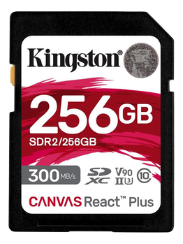 KINGSTON 256GB SDXC REACT PLUS UHS-II 300R/260W U3 V90 FULL HD/4K/8K EXT (SDR2/256GB)