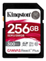 KINGSTON 256GB Canvas React Plus SDXC UHS-II 300R/260W U3 V90 for Full HD/4K/8K