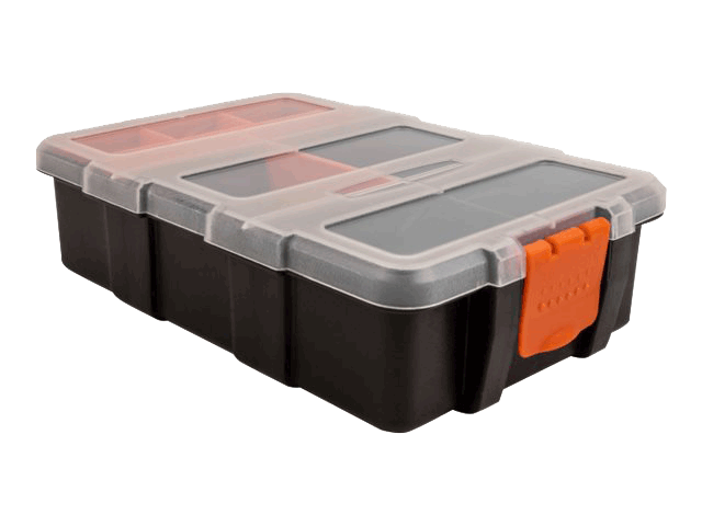 DELOCK Sorting box with 11 compartments 220 x 155 x 60 mm orange / bla (18419)