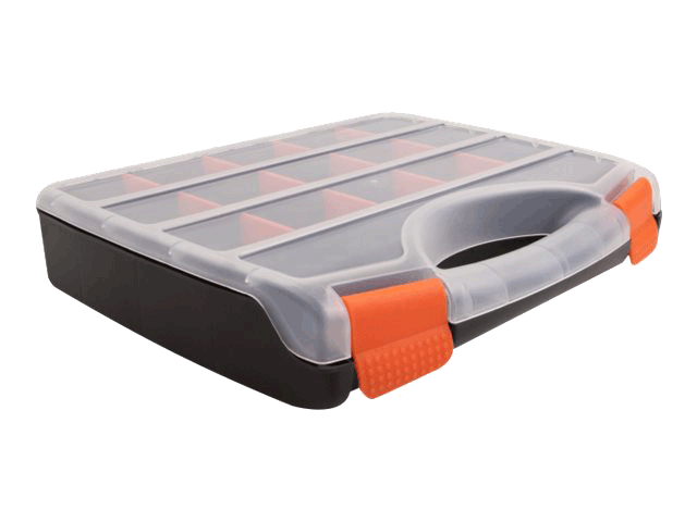 DELOCK Sorting box with 17 compartments 320 x 255 x 60 mm orange / bla (18418)