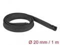 DELOCK Braided Sleeve with zip fastener heat-resistant 1 m x 20 mm bla