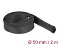 DELOCK Braided Sleeve with zip fastener heat-resistant 2 m x 50 mm bla