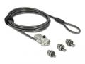 NAVILOCK Laptop security cable with 3 lockheads and combination lock f