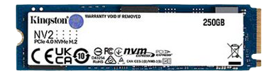 KINGSTON NV2 - SSD - 250 GB - internal - M.2 2280 - PCIe 4.0 x4 (NVMe) (SNV2S/250G)