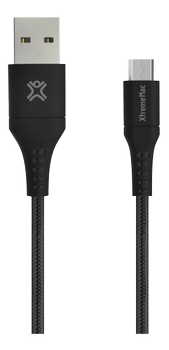 XTREMEMAC PREMIUM BRAIDED MICRO-USB  - 2M - Black (XWH-PMU2-13)