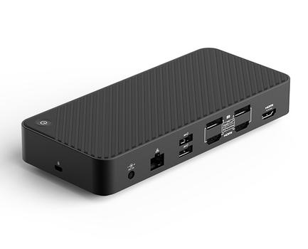 DELTACO DisplayLink docking station, triple display, PD 100 W, black (#1001)