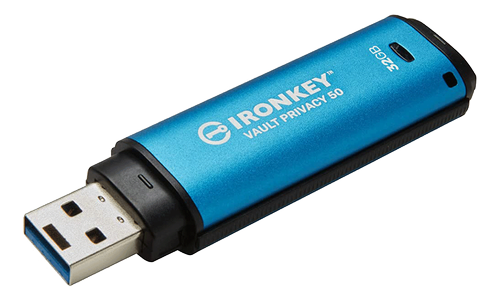 KINGSTON 32GB USB-C IRONKEY VAULT P 50C AES-256 ENCRYPTED FIPS 197 EXT (IKVP50C/32GB)