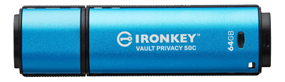 Kingston IronKey Vault Privacy 50C - USB-flashstasjon - 64 GB - TAA-samsvar