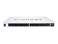 FORTINET FortiSwitch-148F-POE is a performance/price competitive L2+ management switch with 48x GE port + 4x SFP+ port + 1x RJ45 console. Port 1- 24 are POE ports with automatic Max 370W POE output limit (24 p