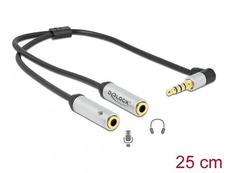 DELOCK Headset Adapter 1 x 3.5 mm 4 pin Stereo jack m to 2 x 3.5 mm 3 pin Ste (66437)