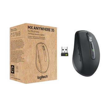LOGITECH h MX Anywhere 3S for Business - Mouse - right-handed - optical - 6 buttons - wireless - Bluetooth - Logitech Logi Bolt USB receiver - graphite (910-006958)