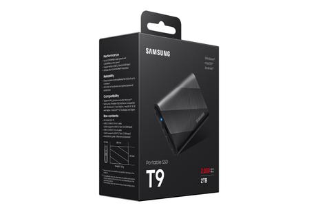 Samsung 2TB Portable SSD T9 USB 3.2 Gen2x2 (MU-PG2T0B/EU)