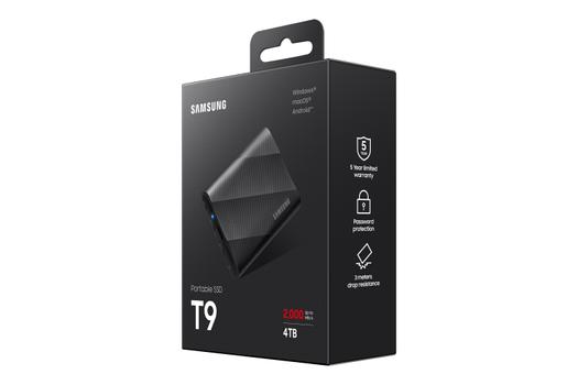 Samsung 4TB Portable SSD T9 USB 3.2 Gen2x2 (MU-PG4T0B/EU)