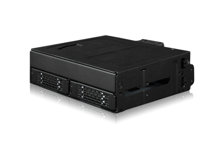 ICY DOCK ToughArmor MB105VP-B 2 Bay 2.5" U.2/U.3 NVMe SSD PCIe 4.0 Mobile Rack Enclosure for External 5.25" Drive Bay (1 x SlimSAS SFF-8654 8i) (MB105VP-B)