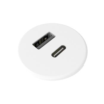 KONDATOR Powerdot Micro, 1 USB-A & 1 USB-C charger 5V 3A, white (9353003201)