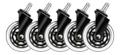 DELTACO Set of black gaming casters for  gaming chairs