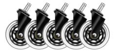 Deltaco Set of black gaming casters for  gaming chairs