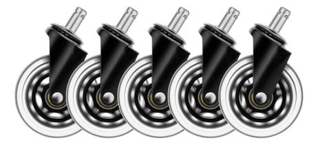 Deltaco Set of black gaming casters for  gaming chairs (GAM-157)