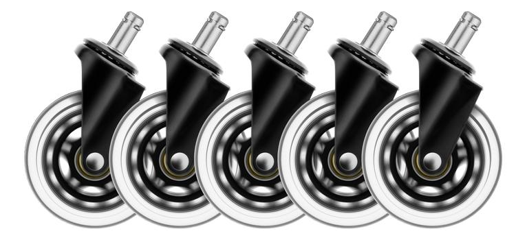 Deltaco Set of black gaming casters for  gaming chairs (GAM-157)