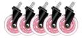 DELTACO Set of pink gaming casters for gaming chairs