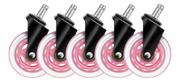 Deltaco Set of pink gaming casters for gaming chairs