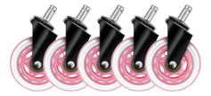 Deltaco Set of pink gaming casters for gaming chairs