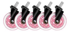 DELTACO Set of pink gaming casters for gaming chairs
