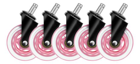 Deltaco Set of pink gaming casters for gaming chairs (GAM-157-P)