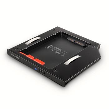 AXAGON RSS‑CD09 2,5" SSD/HDD Caddy für DVD‑Schacht 9,5 mm, LED, Aluminium (RSS-CD09)