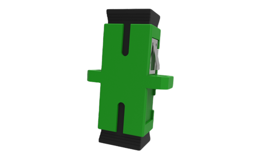 OEM Fiber adapter SC/SC Simplex SM , Clips and flanges , Green (FA-SCAPC-S)