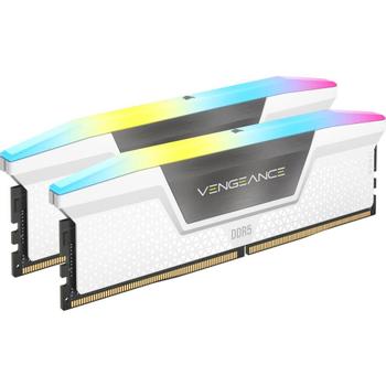 Corsair VENGEANCE RGB DDR5 32GB (2x16GB) 6400 CL36-48-48-104 1.4V Std PMIC Intel XMP Memory - W (CMH32GX5M2B6400C36W)