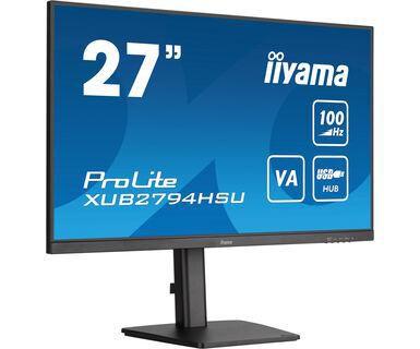 IIYAMA ProLite XUB2794HSU-B6 - LED-monitor - 27" - 1920 x 1080 Full HD (1080p) @ 100 Hz - VA - 250 cd/m˛ - 4000:1 - 1 ms - HDMI, DisplayPort - luidsprekers - matzwart (XUB2794HSU-B6)