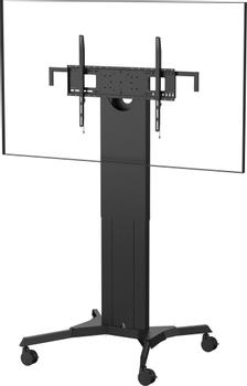 VISION Manual Height Adjustable Display Trolley - LIFETIME WARRANTY - Heavy duty - Fits displays up to 100" with VESA sizes up to 800 x 600 - Premium 4" wheels for smooth movement - Removeable wheels for non (VFM-F51T)