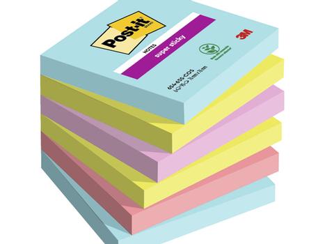 POST-IT Super Sticky Notes 76x76mm 90 Sheets Cosmic Colours (Pack 6) 7100263206 (7100263206)