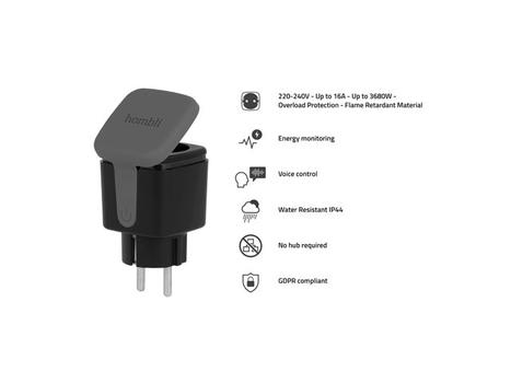 Hombli Smart Utendørs Stikkontakt,  Sort (HBSO-0100)