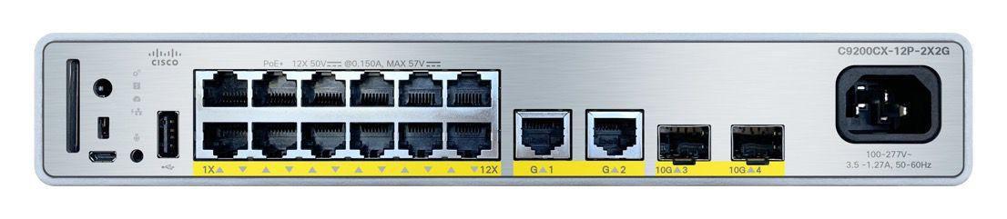 CISCO CATALYST 9000 COMPACT SWITCH 12-PORT POE+ 240W ESSENTIALS CPNT (C9200CX-12P-2X2G-E)