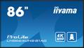 IIYAMA 86 3840x2160 UHD IPS DLED panel Haze 25% 500cd/m² Landscape and Portrait Speakers 2x 10W 3x HD