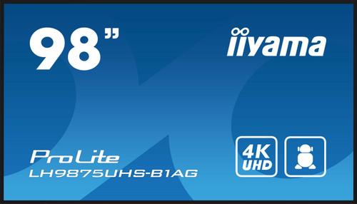 IIYAMA 98" LFD, 3840x2160,  Portrait,  (LH9875UHS-B1AG)