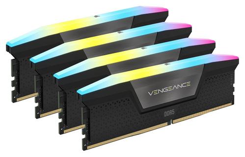 CORSAIR DDR5 5600MHz 128GB (4x32GB) DIMM Unbuffered Std PMIC XMP 3.0 VENGEANCE RGB DDR5 Black Heatsp (CMH128GX5M4B5600C40)