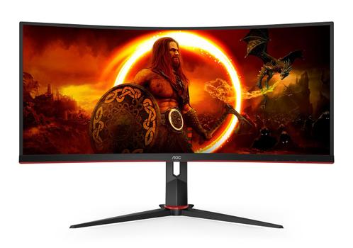 AOC 34inch 3440x1440 VA 180hz High adjustable Stand HDR400 Freesync Premium USB HUB 4x3.0 2xDP 2xHDMI (CU34G2XP/BK)