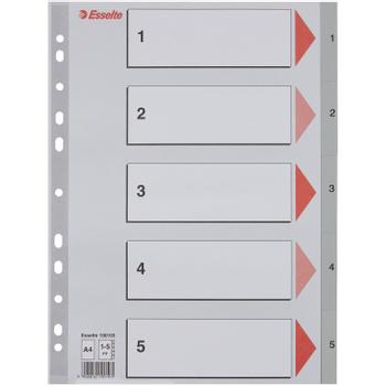 ESSELTE Indices  PP A4 1-5 Grey (100103*20)