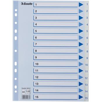 ESSELTE Register Non-Stop A4/1-15 rubrikblad vit (100137*10)