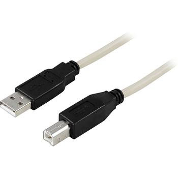 DELTACO USB 2.0 cable Type A male - Type B male 0.5m, black (USB-205S)