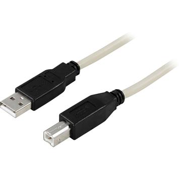 Deltaco USB 2.0 kabel Typ A hane - Typ B hane 5m (USB-250)