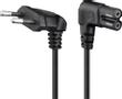 GOOBAY Netzkabel Eurostecker 90° bk 3m | CEEE 7/16> Doppelbuchse IEC 60320 C7